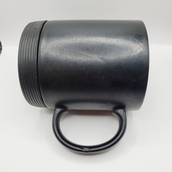 Vintage Black Coffee Cups/Mugs Set With Removable Rubber Coasters Japan 7onz MCM - Picture 6 of 9